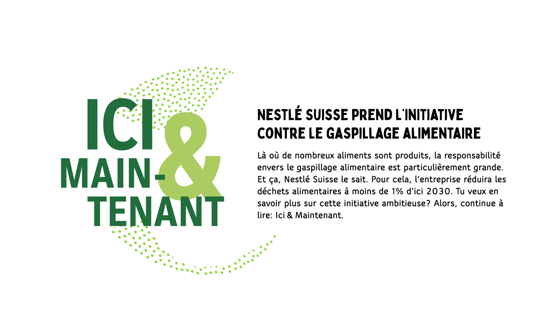 Nestlé suisse prend l'initiative contre le gaspillage alimentaire