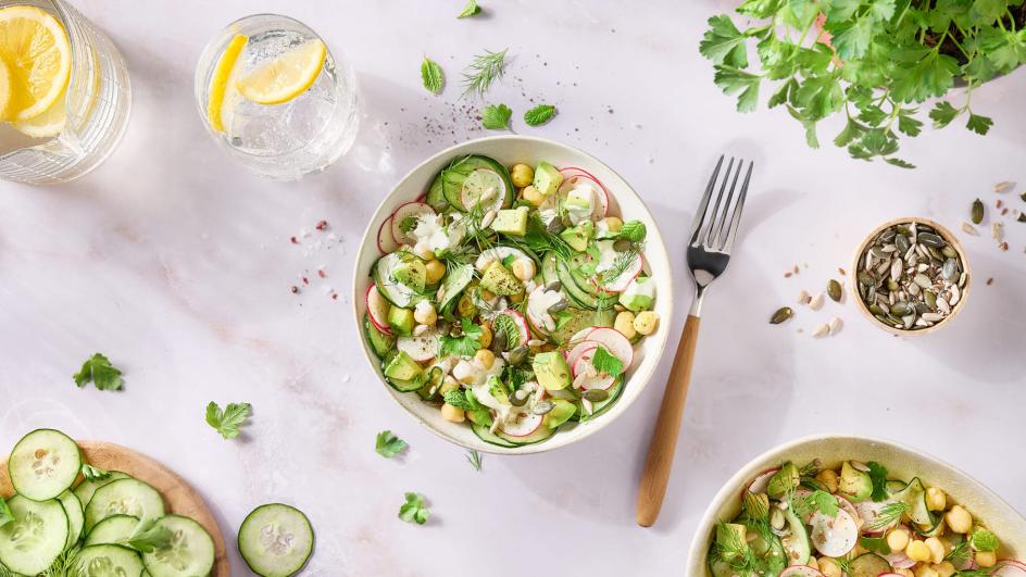 Salade d'avocat et de concombre